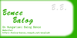 bence balog business card